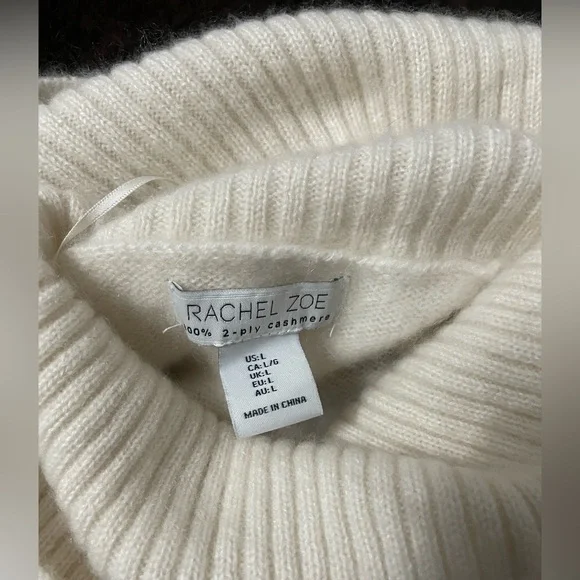 Rachael Zoe 2-Ply Cashmere Cream Turtleneck Sweater - Picture 6 of 11